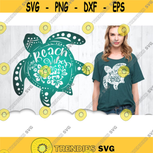 Floral Beach Vibes Turtle Svg Beach Vibes Svg Files For Cricut Sea Turtle Svg Layered Beach Svg Hibiscus Svg Beach Clipart Iron On .jpg