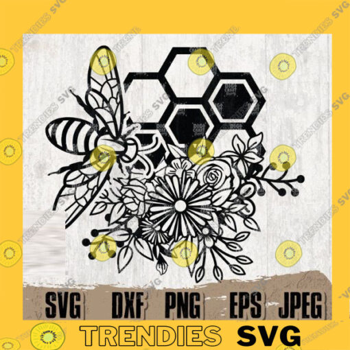 Floral Bee Hive svg Flora Bee svg Bee Hive svg Bee Hive png Bee Clipart Bee Cutfile Floral Animal svg Cute Bee svg Bee Hive Clipart copy