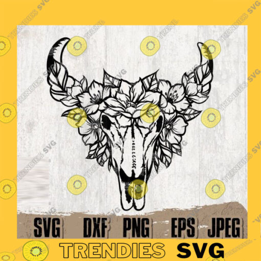 Floral Buffalo svg Floral Animal svg Buffalo svg Flower Buffalo svg Cute Buffalo svg Buffalo Cutfile Buffalo Clipart Buffalo png copy