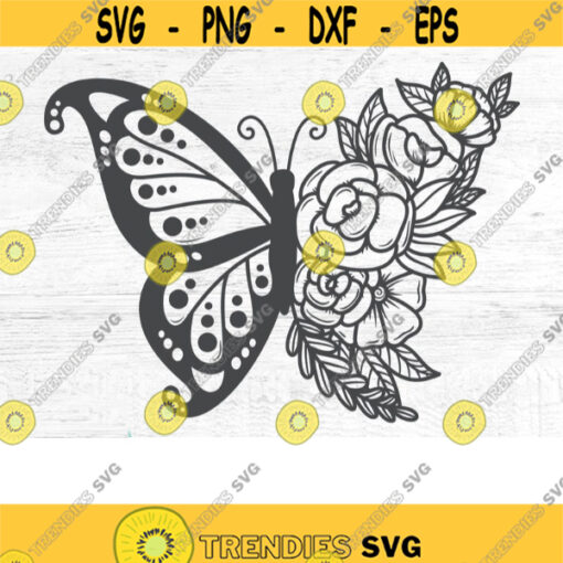 Floral Butterfly svg Sunflower SVG Moon svg Floral Border svg Wildflower svg Flower svg Silhouette Svg Png Jpg files for cricut