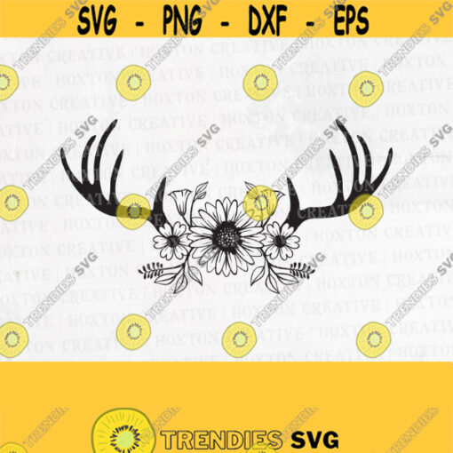 Floral Deer Antlers Svg File Deer Antlers Flowers Svg File Antler Svg File Antler Cut File Floral Deer Antlers Clipart Boho SvgDesign 63