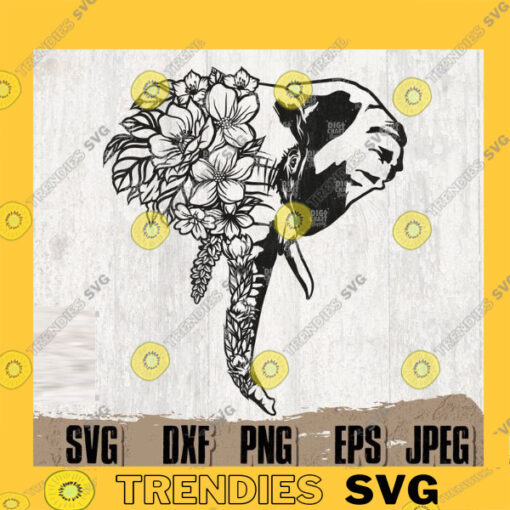 Floral Elephant svg Floral Animal svg Elephant Head svg Elephant svg Elephant Cutfile Elephant Clipart Animal Shirt svg Elephant png copy