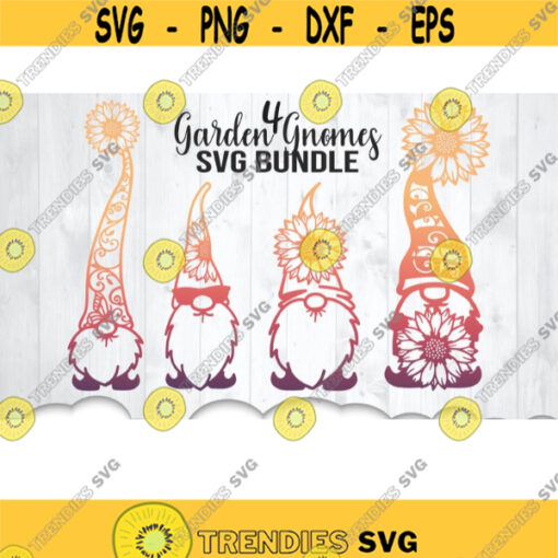 Floral Gnome SVG Bundle Garden Gnome Svg Files For Cricut Butterfly Svg 4 Spring Gnomes Svg Cut Files Floral Gnome Clipart Iron On .jpg