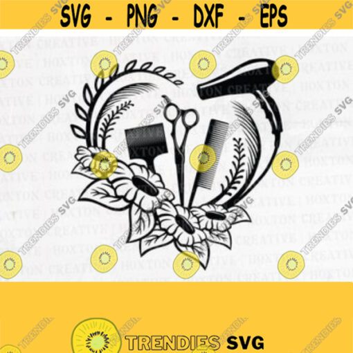 Floral Hair Dryer Svg Heart SVG Hairstylist SVG Beautician SVG Hairdresser Svg Cutting FileDesign 49