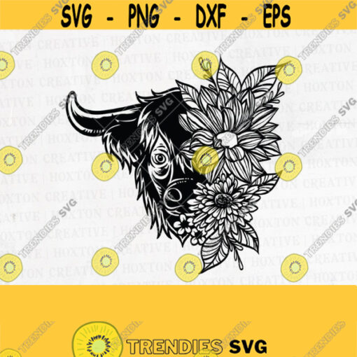 Floral Highland Cow Svg File Highland Cow Svg Farm Animal Svg Floral Cow Png Cow Svg Floral Cow Svg Cutting FilesDesign 139