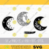 Floral Moon SVG cricut files Boho Crystal Moon PNG clipart Celestial svg mystic crescent Moon clip art Esoteric symbol Svg