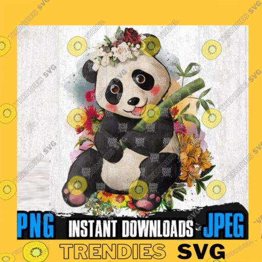 Floral Panda PNG Files for Sublimation Floral Panda Shirt Panda Png Cute Panda Floral Png Panda watercolor Floral Panda Animal Png copy