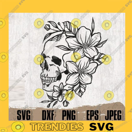 Floral Skull Digital Downloads Floral Skull Svg Floral Skull Cut Files Floral Skull Png Skull Svg Skull Stencil Skull Cut Files copy