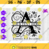 Floral Swirl Split Monogram A to Z Floral Monogram svg Wedding Monogram SVG Cut File Floral Alphabet Frame Swirl Split monogram decorative Design 103