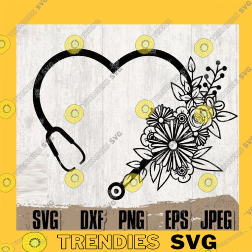 Floral heart Stethoscope 2 Svg Stethoscope Svg Stethoscope Png Nurse svg Doctor Svg Heart Stethoscope svg Nursing svg heart Floral copy