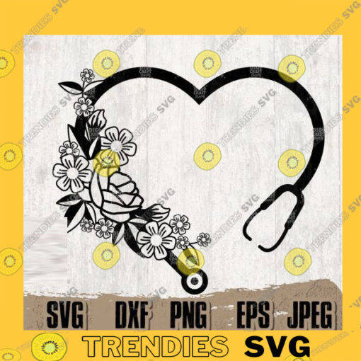 Floral heart Stethoscope Svg Digital Downloads Stethoscope Svg Stethoscope Png Nurse svg Doctor Svg Heart Stethoscope svg Nursing svg copy