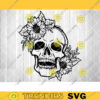 Floral skull svg Skull with sunflowers svg Halloween svg Horror SVG Skull Design Instant Download File for Cricut Silhouette Svg Dxf 190 copy