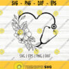 Floral stethoscope svg Heart stethoscope svg Nurse svg Instant download design for cricut or silhouette Design 11