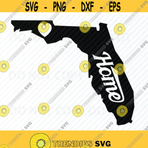 Florida Home State Map SVG Files For Cricut The Sunshine State Vector Images State Clip Art Silhouette SVG Eps Png ClipArt Love Map Design 529