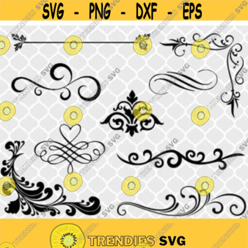 Flourish SVG Bundle Flourish clip art Flourish png Flourish cut files clipart svg files for silhouette svg files for cricut Design 12