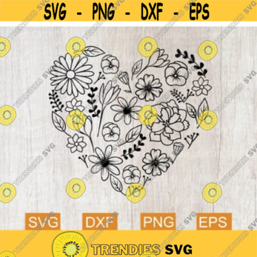 Flower Heart Svg Heart Svg for Cricut Heart Wreath Svg Cut File Svg File for Girls Flower Shirt Svg Nature Svg Cricut Commercial Use Design 12.jpg
