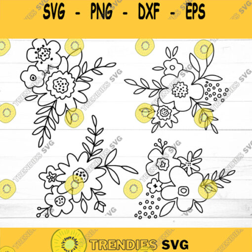 Flower SVG Hand drawn Flower Svg Flower border Svg Flower svg file Flower Clipart Flower svg files Flower T shirt decal