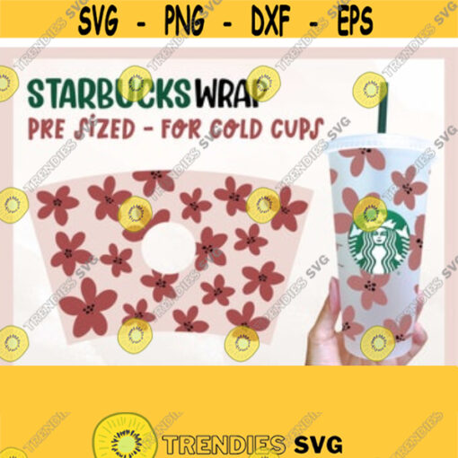 Flower Starbucks svg Floral Starbucks Cold Cup SVG Flower Venti 24 Oz Cold Cup svg