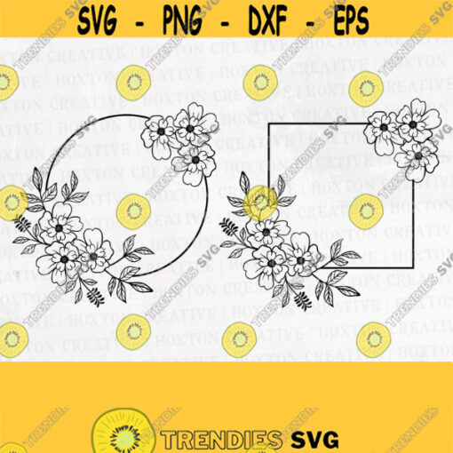 Flower Svg File Floral Svg Files Flower Cut File Flower Border Flower Corner Rose Svg Cutting FileDesign 605