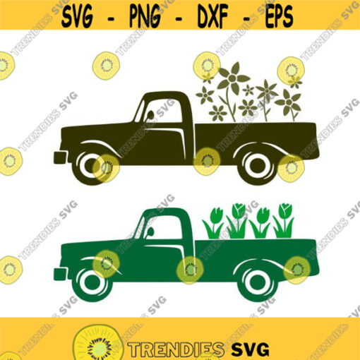 Flower Truck Cuttable Design Thanksgiving SVG PNG DXF eps Designs Cameo File Silhouette Design 1759