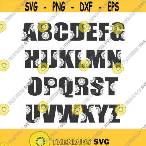 Flower alphabet svg 26 letters svg sunflower svg floral alphabet svg png dxf Cutting files Cricut Funny Cute svg designs print for t shirt Design 464