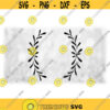 Flower or Nature Clipart Fancy Black Rounded Wreath or Laurel of TwigsLeavesBuds 6 Change Color Yourself Digital Download SVG PNG Design 822