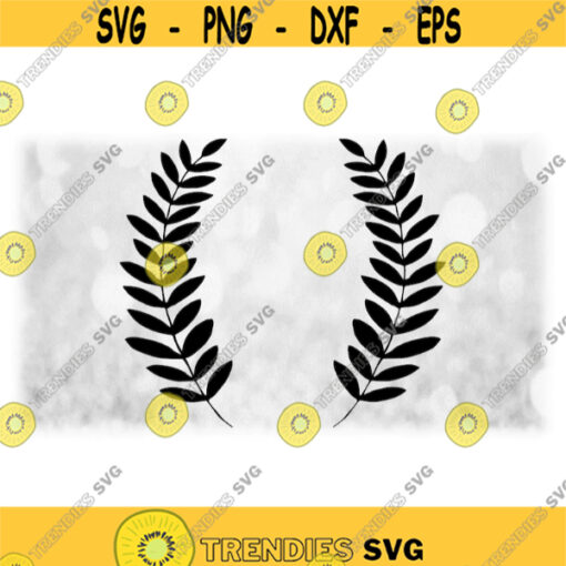 Flower or Nature Clipart Fancy Black Rounded Wreath or Laurel of TwigsLeavesBuds 9S Change Color Yourself Digital Download SVG PNG Design 895