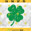FlowerNature Clipart Distressed Grunge Green Solid Four Leaf Clover Shamrock Irish Saint Patricks Day Digital Download SVG PNG Design 268