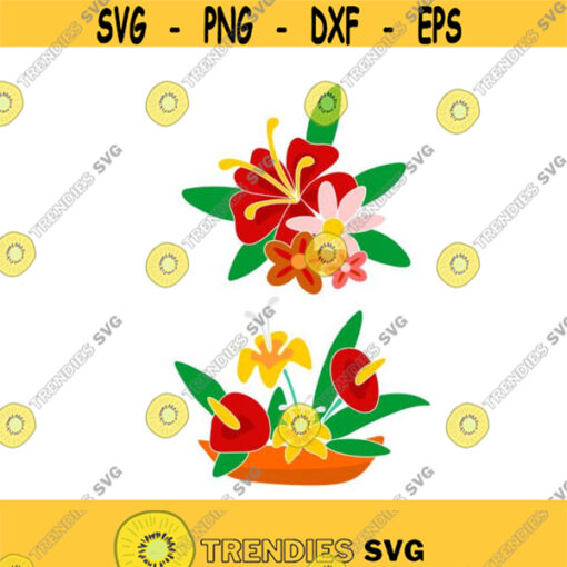Flowers Flora Hawaii Cuttable Design Thanksgiving SVG PNG DXF eps Designs Cameo File Silhouette Design 946