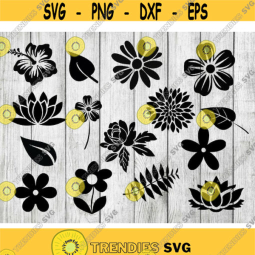 Flowers svg bundle flowers clipart leaves svg Rose svg bundle cut files for cricut silhouette png eps svg Design 2941