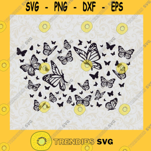 Flying Butterflies SVG Butterfly Silhouette Butterfly Cut File Digital Download Cricut Silhouette Cut File