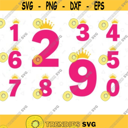 Font Numbers SVG. Nursery fonts. Font numbers with crowns. Fonts Silhouette. Number fonts Cricut. Font Vector. Font Template. Font PNG.