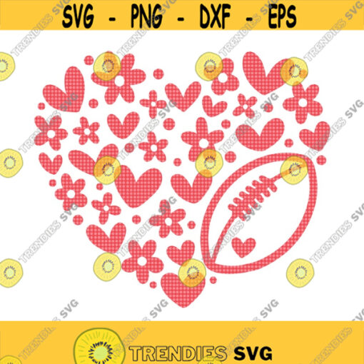 Football Floral Heart SVG Football Love Svg Football Girl Svg Girls Love Football Svg Football Svg Football Mom Svg Football Day Svg Design 185