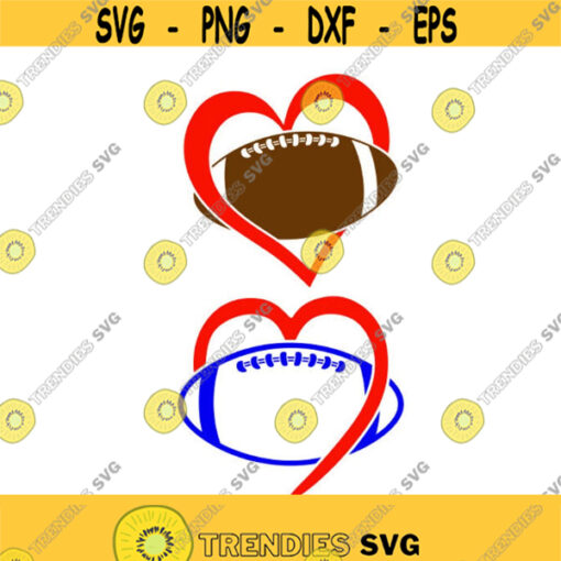 Football Love Heart Sports Ball Cuttable Design SVG PNG DXF eps Designs Cameo File Silhouette Design 1805