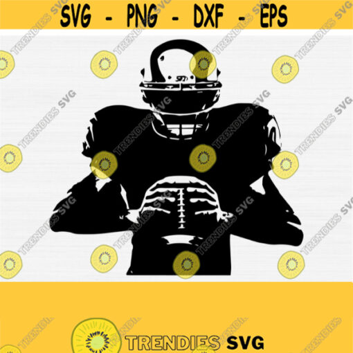 Football Player Svg Football Player Silhouette File Football Svg Cut File American Football Player SvgPngEpsDxfPdf Vector Clipart Design 1075