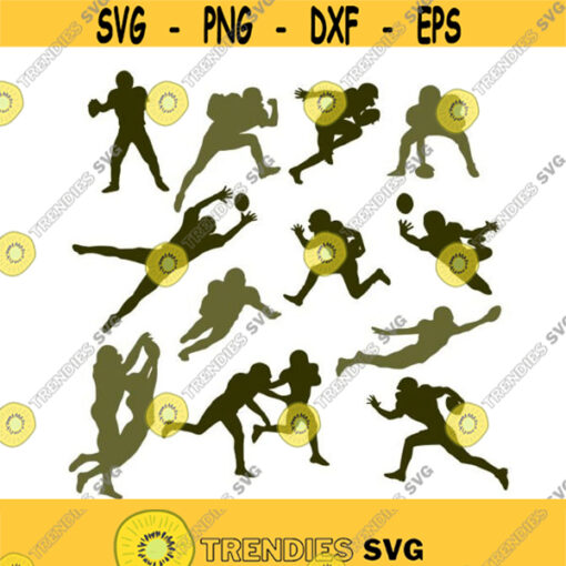 Football Players Sports Cuttable Design SVG PNG DXF eps Designs Cameo File Silhouette Design 950