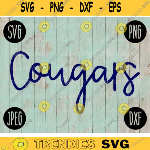 Football SVG Cougars Game Day Sport Team svg png jpeg dxf Commercial Use Vinyl Cut File Mom Life Parent Dad Fall School Spirit Pride 1682