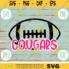 Football SVG Cougars Sport Team svg png jpeg dxf Commercial Use Vinyl Cut File Football Mom Life Parent Dad Fall School Spirit Pride 1759