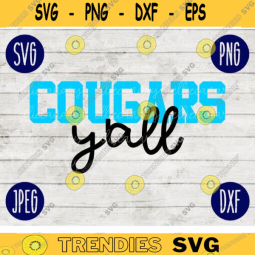 Football SVG Cougars Yall Game Day Sport Team svg png jpeg dxf Commercial Use Vinyl Cut File Mom Life Parent Dad Fall School Spirit Pride 1521