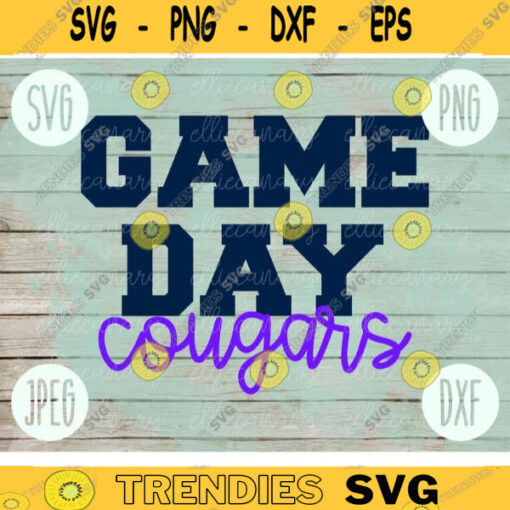 Football SVG Game Day Cougars Sport Team svg png jpeg dxf Commercial Use Vinyl Cut File Mom Life Parent Dad Fall School Spirit Pride 1472