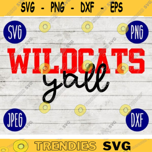 Football SVG Wildcats Yall yall Sport Team svg png jpeg dxf Commercial Use Vinyl Cut File Mom Life Parent Dad Fall School Spirit Pride 1805