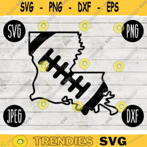 Football State SVG Louisiana Outline Game Day svg png jpeg dxf Commercial Cut File Football Wife Mom Parent High School Gift Fall 1402
