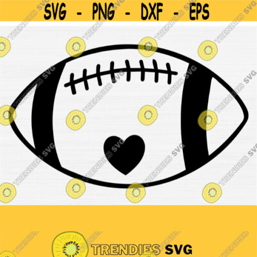 Football Svg Football Silhouette Cut File with Heart Football Stitch Svg Ball Svg Sport Svg Football Vector Clipart Instant Download Design 1084