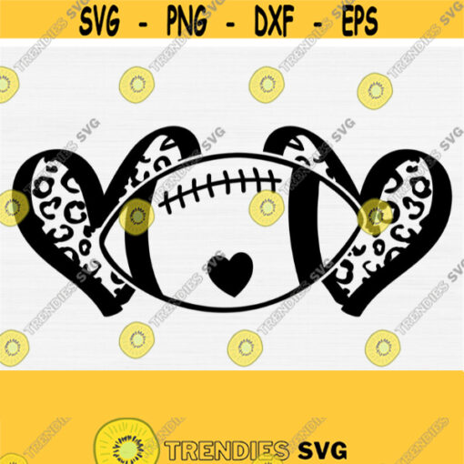 Football SvgFootball Leopard Heart Svg Cut File Football Clipart Football Leopard Png Football Svg Files for Cricut Cut File Download Design 1225