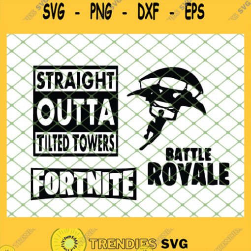 Fortnite Parachute Straight Outta Tilted Towers Battle Royale SVG PNG DXF EPS 1