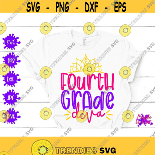 Fourth Grade Diva Back To School 4th Grade SVG First day of school Fourth grade shirt Fourth grade girl gift School cricut cut files cameo Design 96