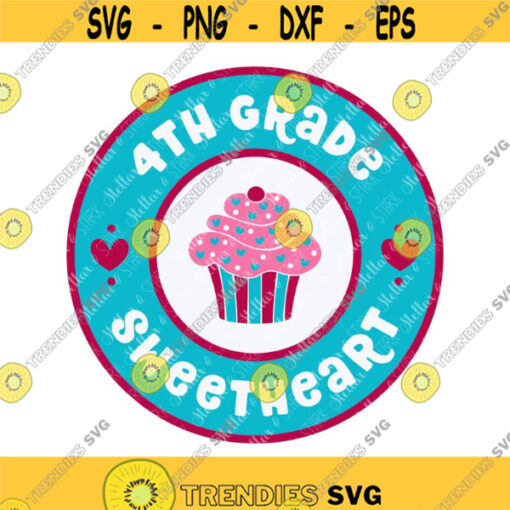 Fourth Grade Sweetheart Girl SVG 3rd Grade Girl Svg Back to School Girl SVG Cupcake SVG Back to School Girl Cut File Heart Svg Design 318 .jpg