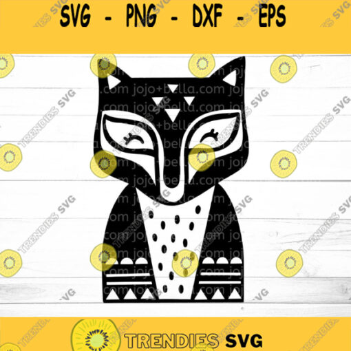 Fox SVG Winter Fox Svg Cut File Nordic Fox Svg File Mandala Fox svg cute fox svg fox kids svg Patterned Fox Svg fox png iron on