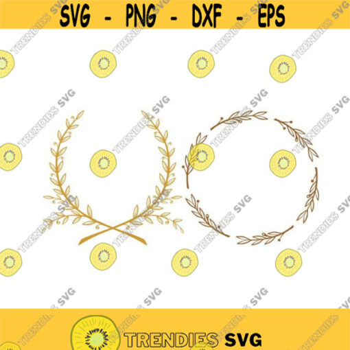 Frames Flowers Leafs Accent Monogram Frame Cuttable Design SVG PNG DXF eps Designs Cameo File Silhouette Design 1124