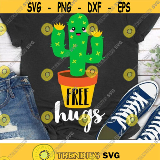 Free Hugs Svg Valentines Day Svg Cute Cactus Svg Valentine Svg Dxf Eps Love Clipart Funny Quote Svg Valentine T Shirt Svg Cut Files Design 2598 .jpg